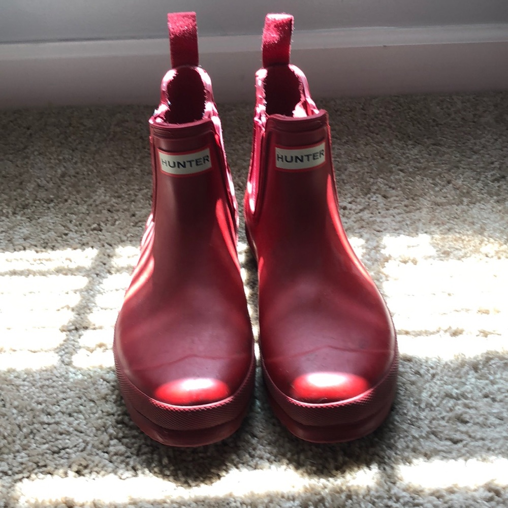 Red Hunter Chelsea Rain Boots